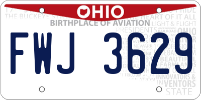 OH license plate FWJ3629