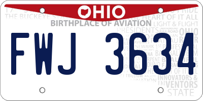 OH license plate FWJ3634