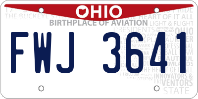 OH license plate FWJ3641