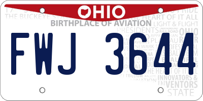 OH license plate FWJ3644