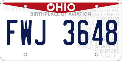 OH license plate FWJ3648