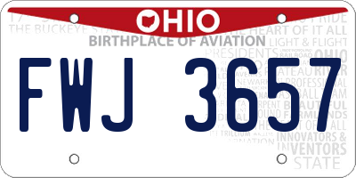 OH license plate FWJ3657