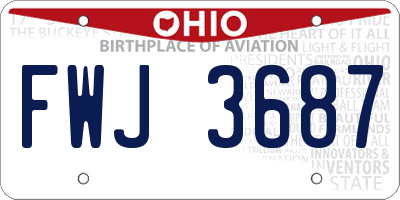 OH license plate FWJ3687
