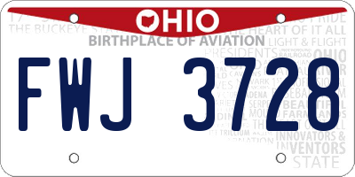 OH license plate FWJ3728