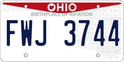 OH license plate FWJ3744