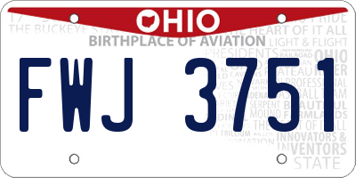 OH license plate FWJ3751