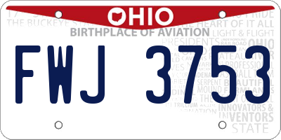 OH license plate FWJ3753