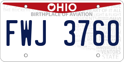 OH license plate FWJ3760