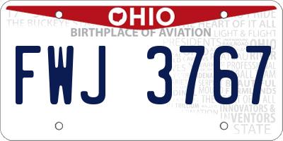 OH license plate FWJ3767
