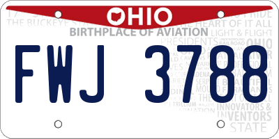 OH license plate FWJ3788