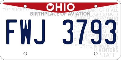 OH license plate FWJ3793