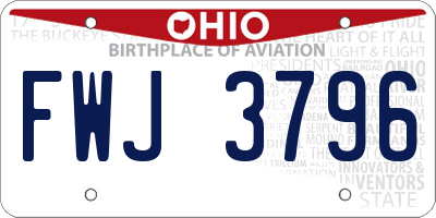 OH license plate FWJ3796