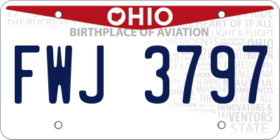 OH license plate FWJ3797