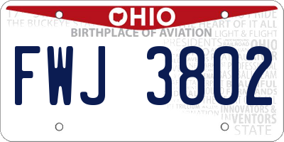 OH license plate FWJ3802