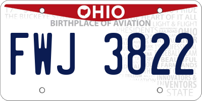 OH license plate FWJ3822