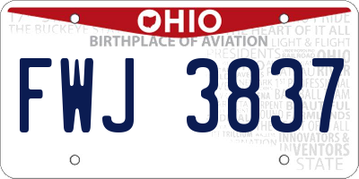 OH license plate FWJ3837