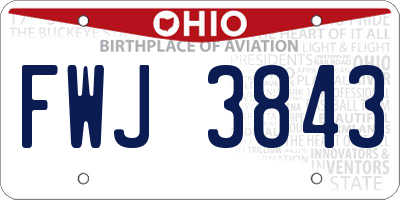 OH license plate FWJ3843
