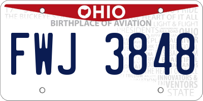 OH license plate FWJ3848