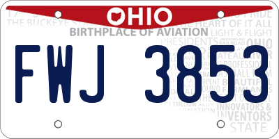OH license plate FWJ3853