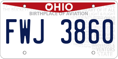 OH license plate FWJ3860