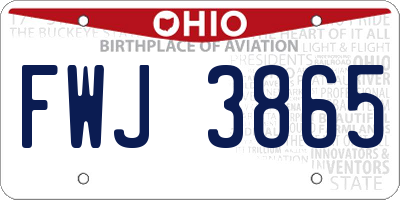 OH license plate FWJ3865