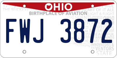 OH license plate FWJ3872
