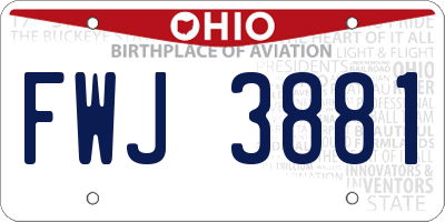 OH license plate FWJ3881