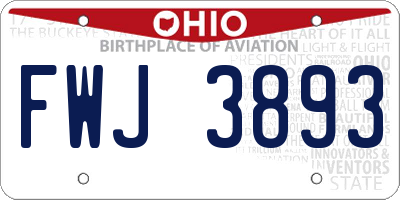 OH license plate FWJ3893