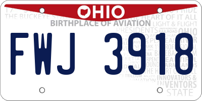 OH license plate FWJ3918
