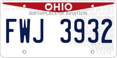 OH license plate FWJ3932
