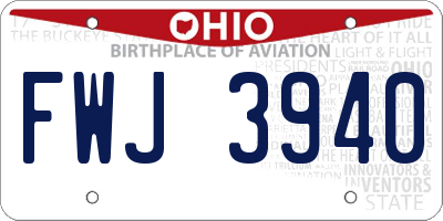 OH license plate FWJ3940