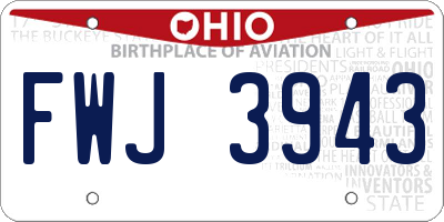 OH license plate FWJ3943
