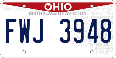 OH license plate FWJ3948