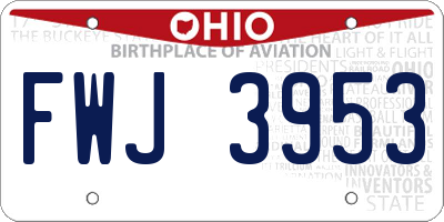 OH license plate FWJ3953