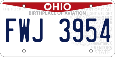 OH license plate FWJ3954