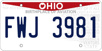 OH license plate FWJ3981
