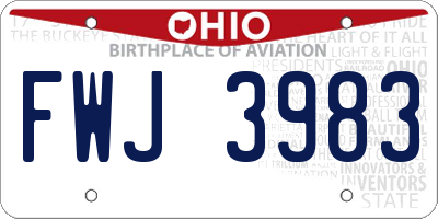 OH license plate FWJ3983