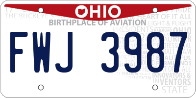 OH license plate FWJ3987
