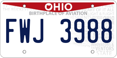 OH license plate FWJ3988