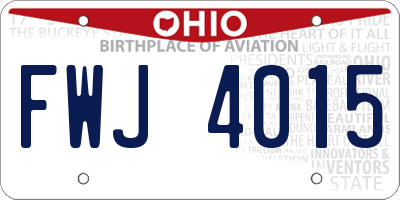 OH license plate FWJ4015