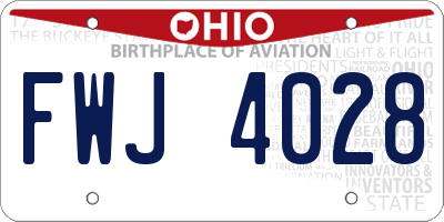 OH license plate FWJ4028