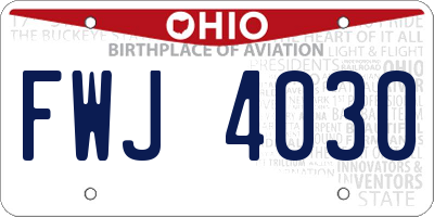 OH license plate FWJ4030