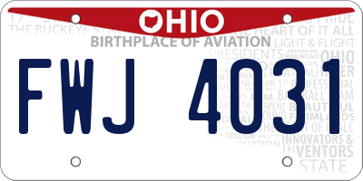 OH license plate FWJ4031