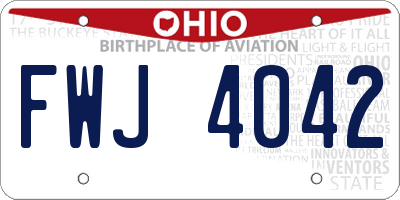 OH license plate FWJ4042