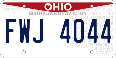 OH license plate FWJ4044