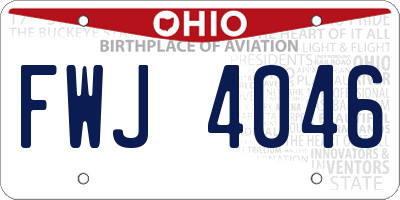 OH license plate FWJ4046