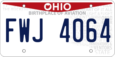 OH license plate FWJ4064