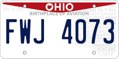 OH license plate FWJ4073