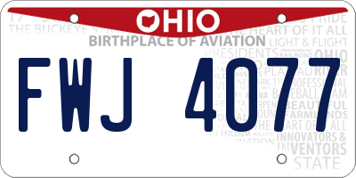 OH license plate FWJ4077