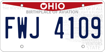 OH license plate FWJ4109